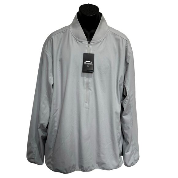 Slazenger Golf Men’s Tech Bomber Jacket Grey Hi Rise 1/2 Zip Sz XXL NWT - Picture 14 of 14